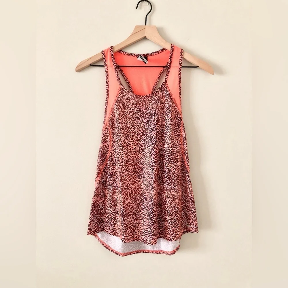 Nike Dry Fit Orange and Navy Tank in Animal Print - Size S